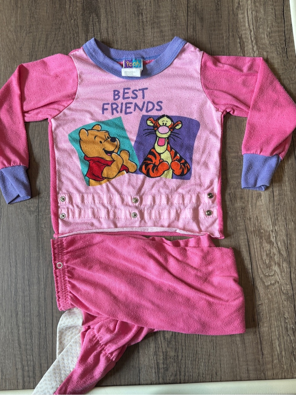 Vintage 90s Winnie The Pooh Tigger Pajamas Toddler Girl Footie Long Sleeve 3T